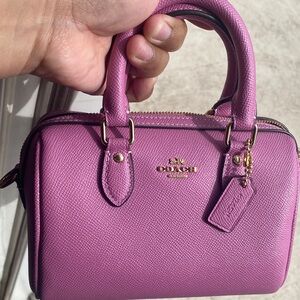 Coach Purple-Pink Mini Satchel with Gold Hardware